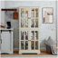 Vitrine Curio, vitrine antique avec portes en verre Tablettes réglables pour objets de collection Étalage rétro à quatre portes pour la maison ou le bureau Vitrine antique E26 ampoule incluse