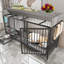 Et cage en fer pour animaux: conception pratique, 56,29 po P x 23,27 po x H 33,93 po, grande cage noire grise fumée avec bassin à roulettes: support, profond, large, haut et gris-1842107395