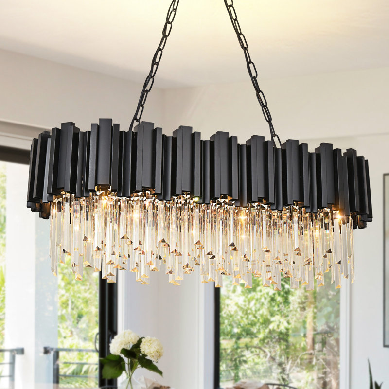 Torina 8-light chandelier, Black