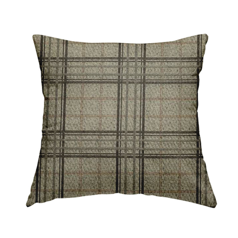 Kirkbride Plaid Square Cushion, 43cm H x 43cm W x 5cm D, Brown/Orange