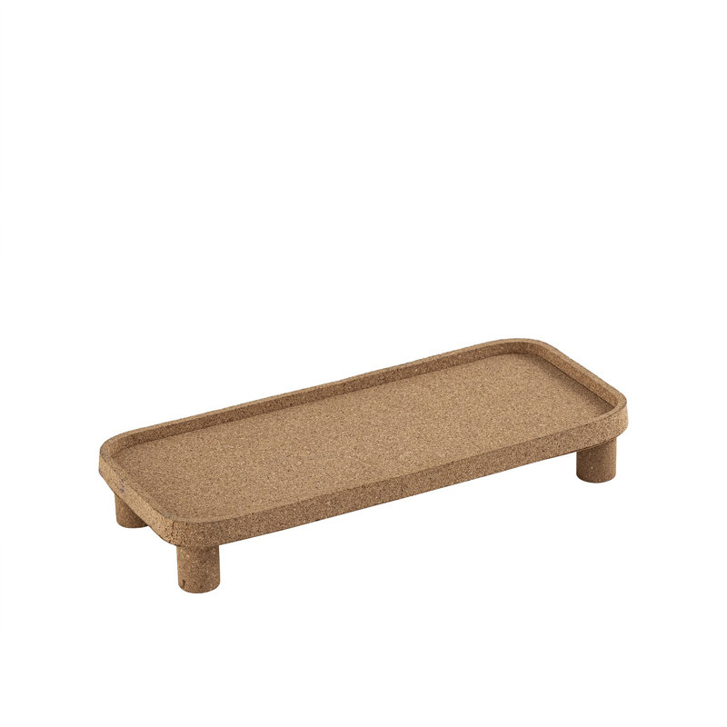Plateau rectangulaire en liège large, L 7,5 po x P 15,25 po x H 2,25 po