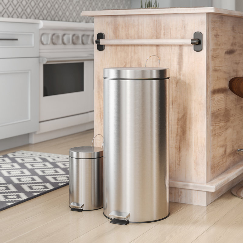 Ensemble de 2 poubelles en acier inoxydable en acier inoxydable