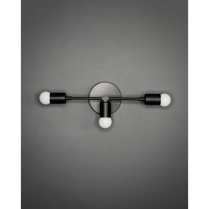 Applique articulée à 3 lumières à intensité variable, Noir mat, H 5,75 po x l 14,25 po x P 5,25 po