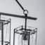 Suspension pour îlot de cuisine en verre noir mat à 5 lumières effet vague.