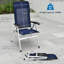 Ensemble de 2 chaises de salle à manger d'extérieur pliables avec dossier réglable à 7 positions et appui-tête amovible - Bleu marine, structure en aluminium et fer, capacité robuste de 300 lb
