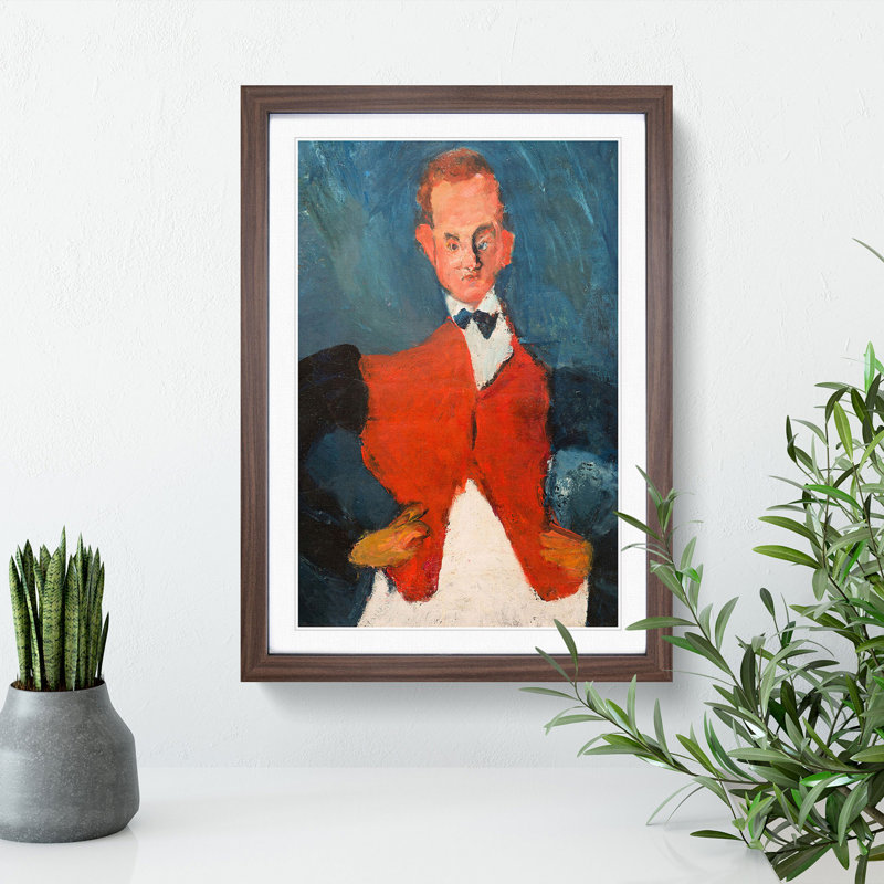The Waiter by Chaim Soutine - Picture Frame Painting, 36cm H x 27cm W x 2cm D, Walnut