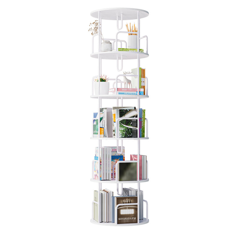 Bibliothèque Spinning 360 à 5 niveaux pour divers cas de figure, Blanc