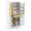 Armoire de cuisine 72 po, grande armoire de cuisine avec tablettes de rangement à 5 niveaux