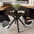 Modern Round Dining Set With Chenile Armchair, Clear Tempered Glass Dining Table And Chairs With Arms For Dining Room-1454159012-1454159014-1454159018