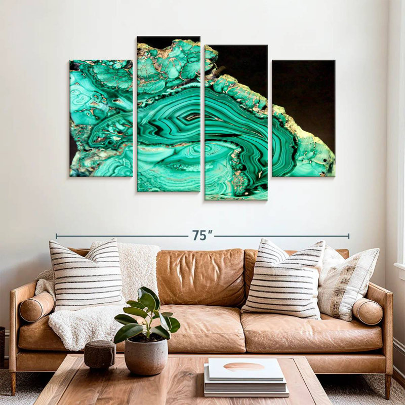 Malachite Gemstone, H 42 po x l 68 po