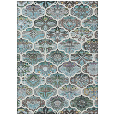 Machine Washable Indoor/Outdoor London ACN2257 Panels Rug