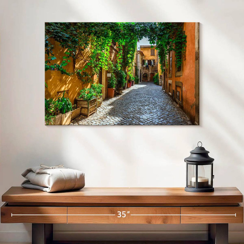 Sireci Vibrant Trastevere Street, 16" H x 24" W