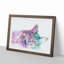 Colourful Abyssinian Cat in Abstract - Picture Frame Graphic Art Print-55686263-55686268