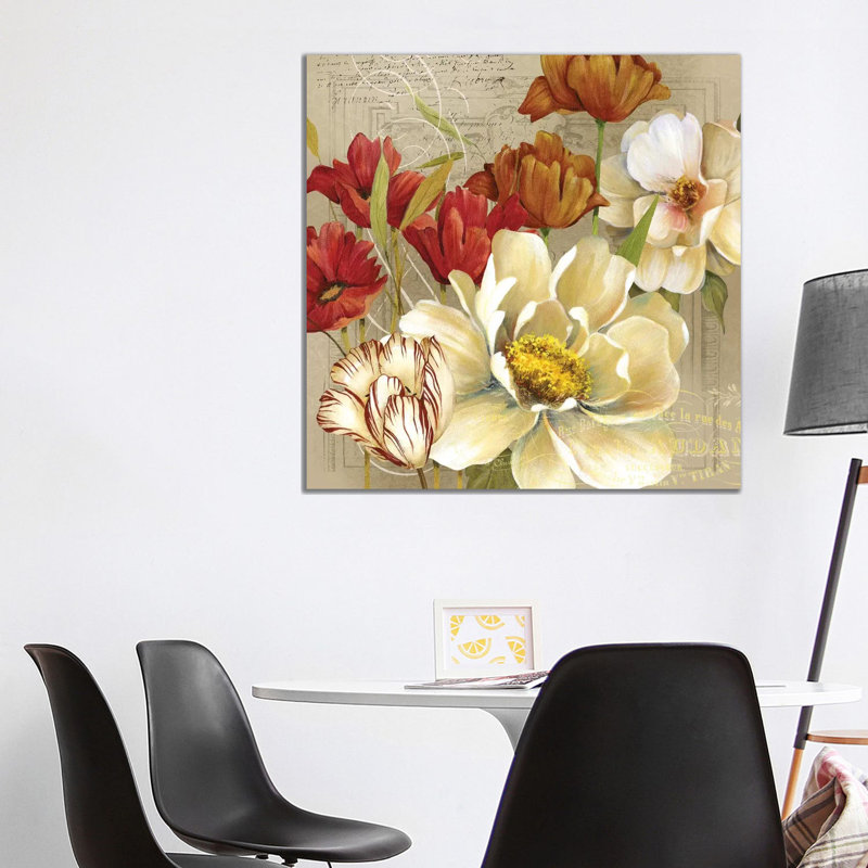 «Jardin I» par Carol Robinson - reproduction imprimée, Toile tendue, Pas de tapis, H 37 po x l 37 po x P 1,5 po