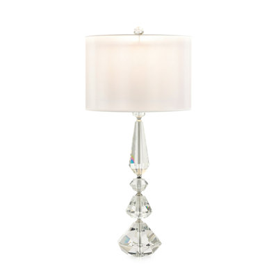 Lampe de table balustre en cristal