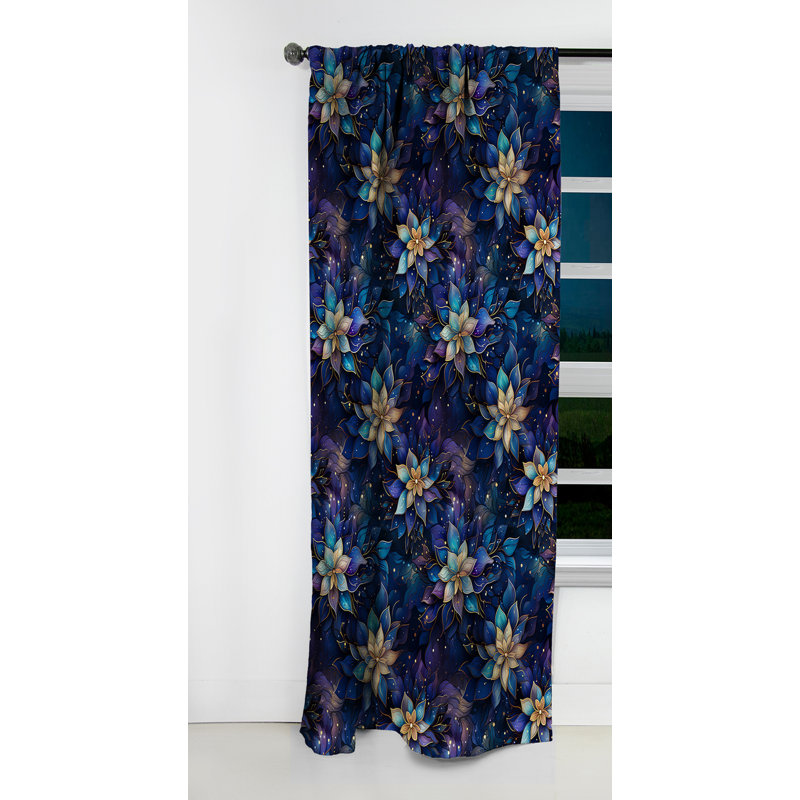 Motif marocain Boho Motif IV - Rideau floral - Rideau occultant floral - 1 panneaux, L 52 po x L 108 po