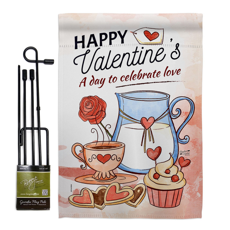 Ensemble de drapeaux en polyester 18 x 13 po Day To Celebrate Love