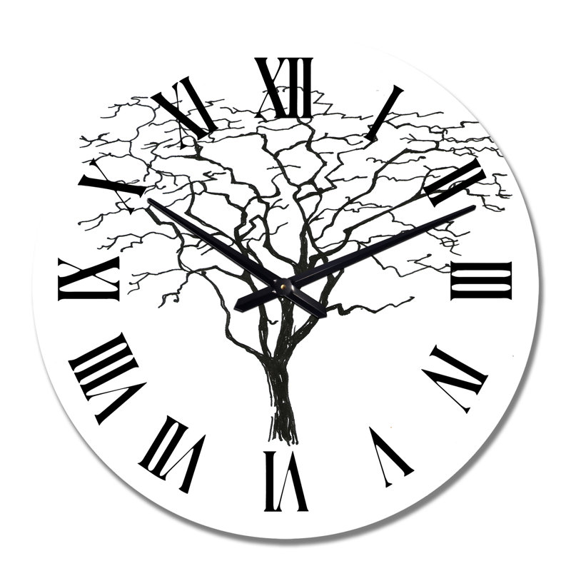 Graphiques noirs et blancs - Horloge murale traditionnelle, Moyen