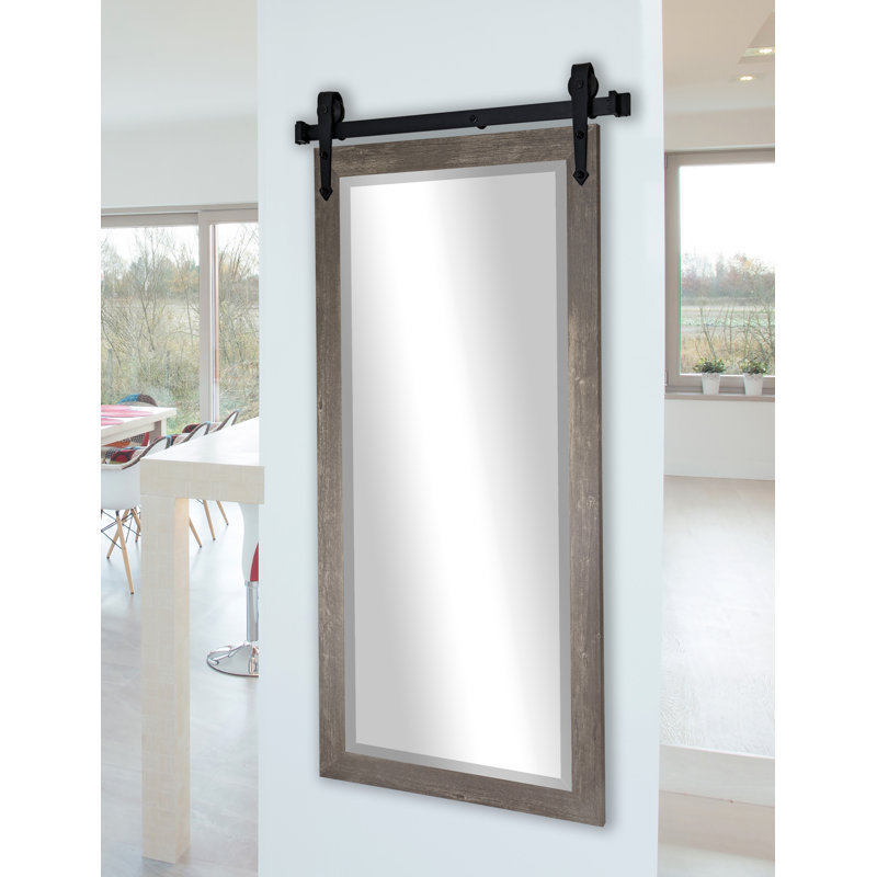 Neace Solid Wood Flat Wall Mirror, 71" x 30.5", Harvest Brown