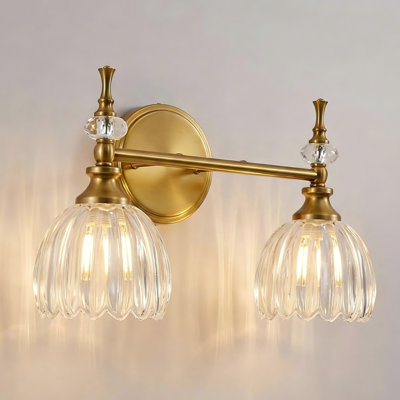 Modern Bathroom Vanity Light Fixture with Tulip Glass Shades