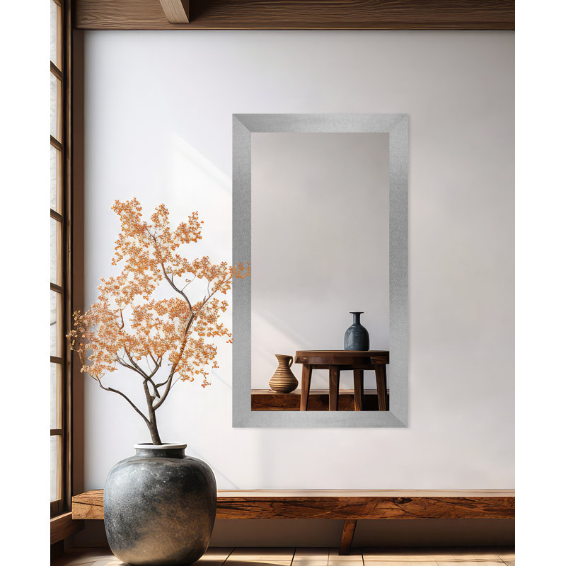 Miroir mural Maci Eileen, 33 po x 66 po, Argent platine