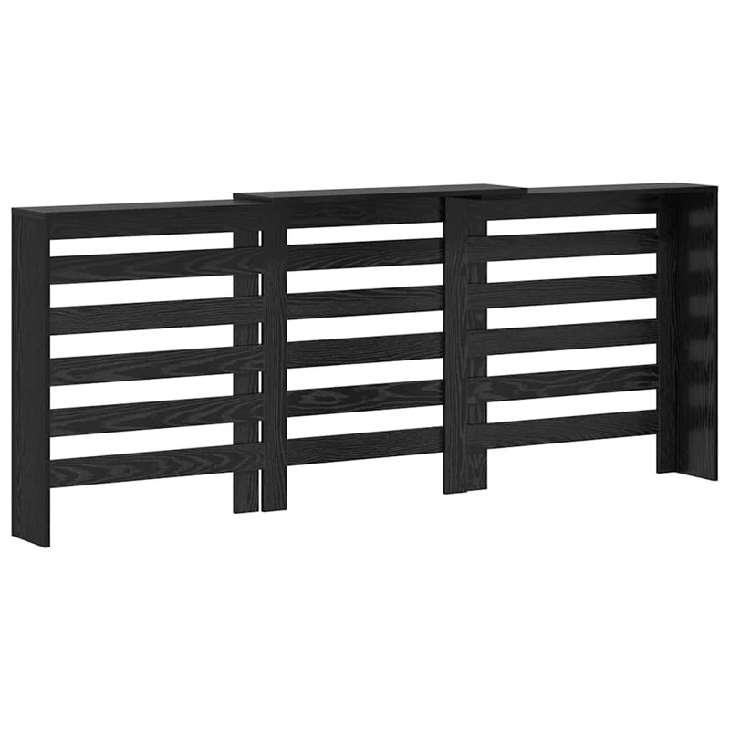 Extra Large Radiator Cover, Black Oak, 205 x 21.5 x 83.5 cm, Horizontal Slats