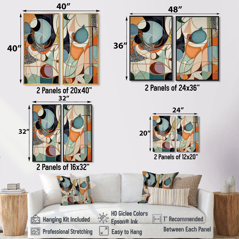 «Pastel Color Boho Artwork II», art mural moderne, 20" H x 24" W, Brown, Impression encadrée flottante