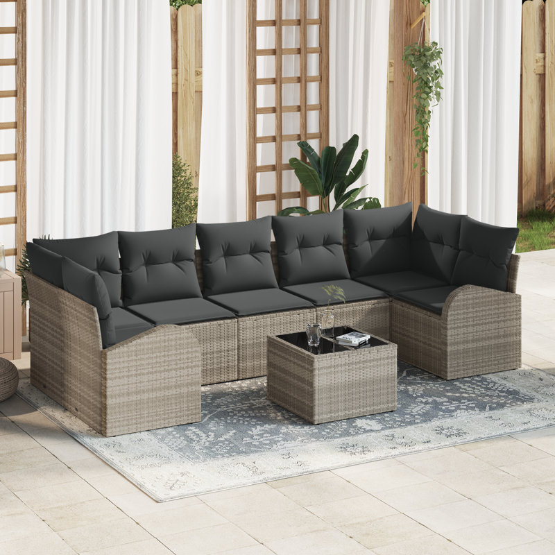 124cm Wide Patio Sofa with Cushions