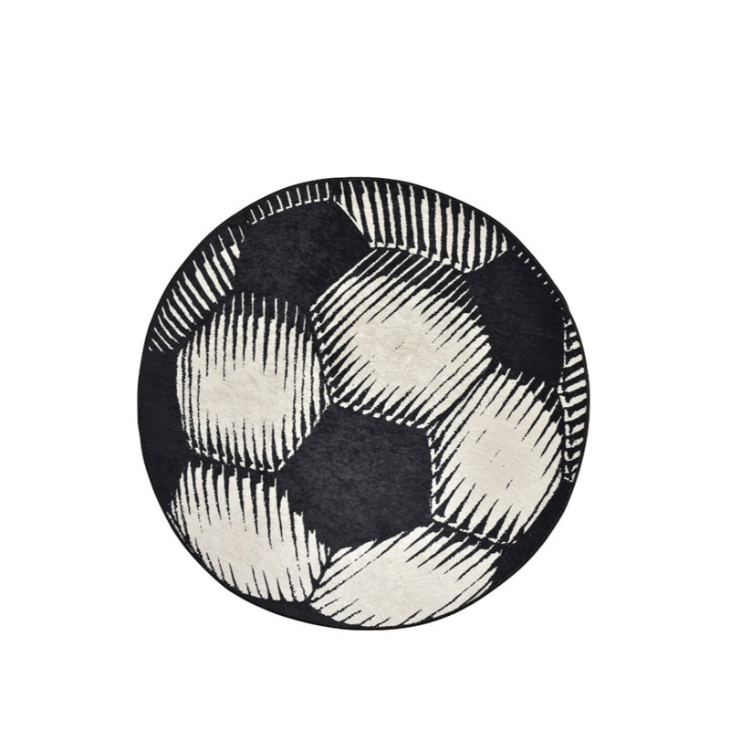 Stylish Round Carpet, 55.1 in Diameter, Soft 100% Polyester, 0.4 in Pile Height | Antibacterial, Non-Slip Underside, Machine Washable at 86°F | Ideal for Living Room, Bedroom, & Play Areas, Durable & Easy to Maintain