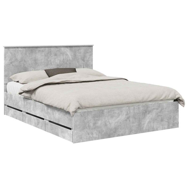 Bed, Kingsize (5'), Concrete Grey