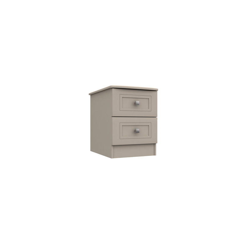 Wisbech 39.8cm W Manufactured Wood Bedside Table, Grey
