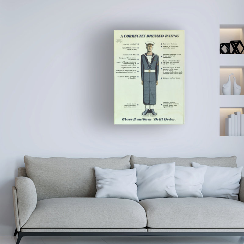 «English School A Cor correctement correctement classé», uniforme de classe II, 1957, art sur toile, H 19 po x l 14 po