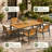 Gray Teak Patio Dining Table Set