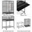 136cm Iron Flat Top Floor Bird Cage with Wheels-1401186624
