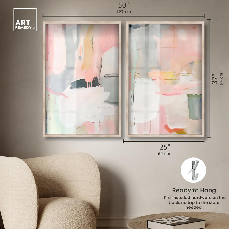 Oasis Minimalist Room Art , H 37 po x l 25 po, Crème, crème