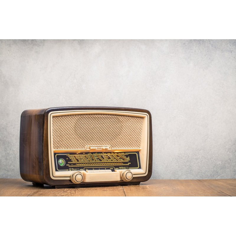Retro Table Radio by BrAt_PiKaChU - Wrapped Canvas Print, 30cm H x 46cm W x 3.8cm D