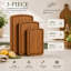 Ensemble de 3 planches à découper en bambou naturel avec rainures et poignées latérales-131164036