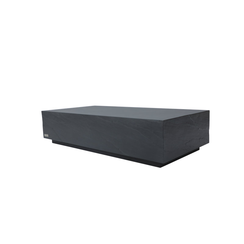 Table basse rectangulaire en béton 60 "pour l'intérieur et l'extérieur Elementi Home Colorado, Noir ardoise