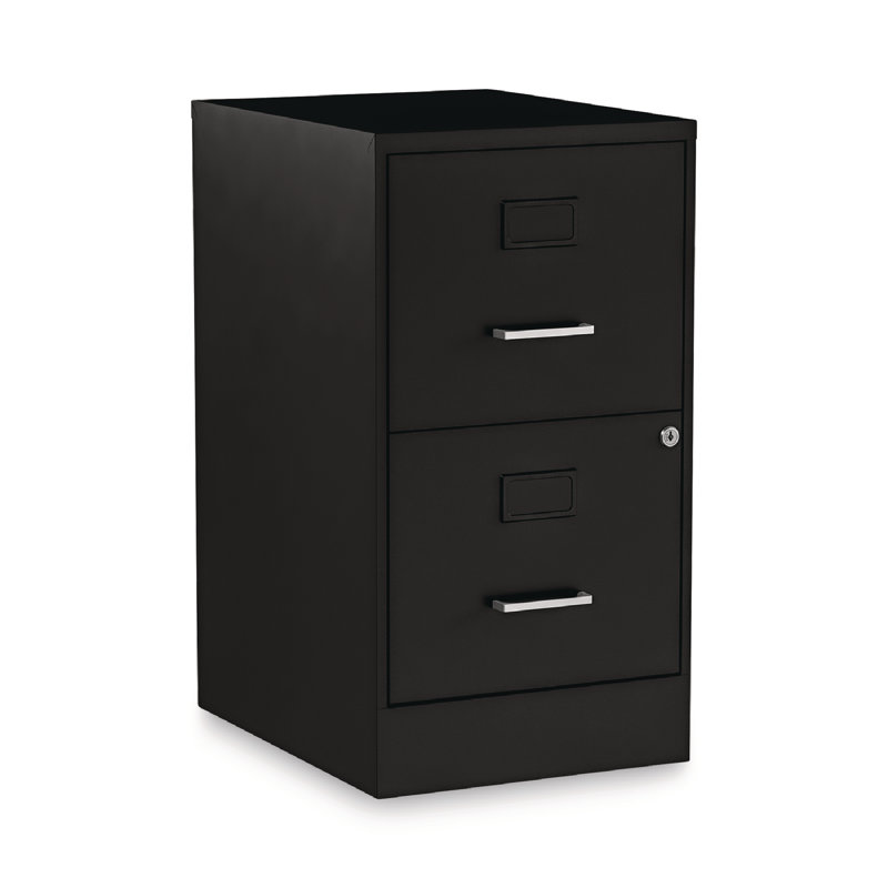 Black 2-Drawer Lockable Vertical Steel File Cabinet