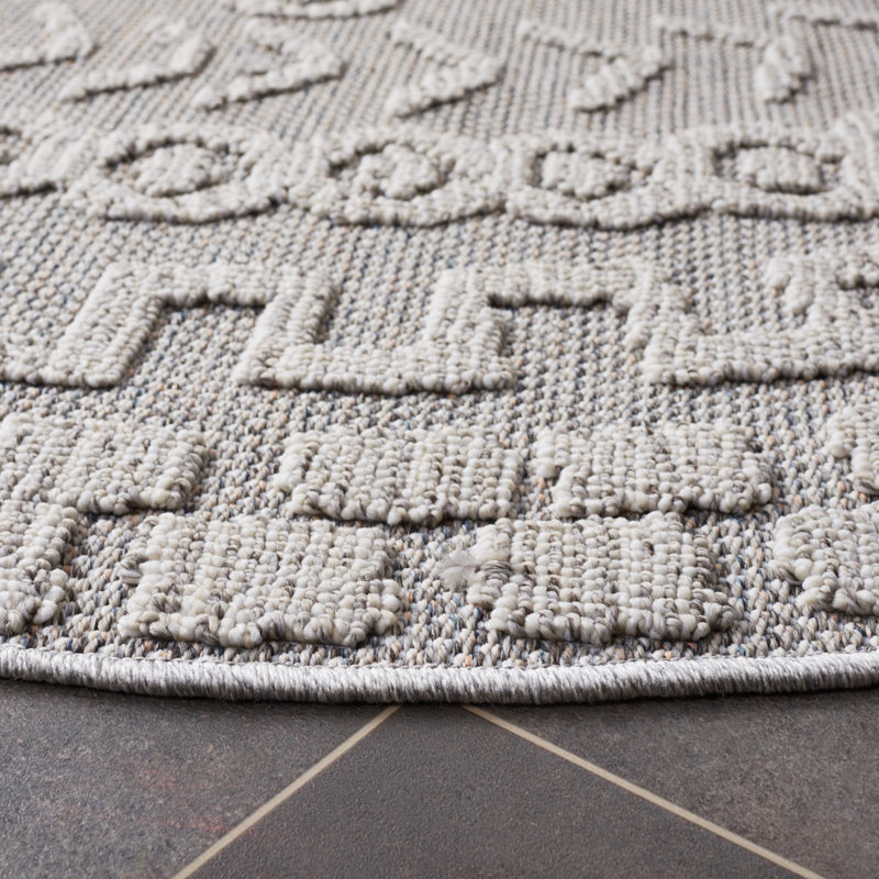 Tapis d'intérieur / extérieur Carithers, Rond 6 pi 7 po