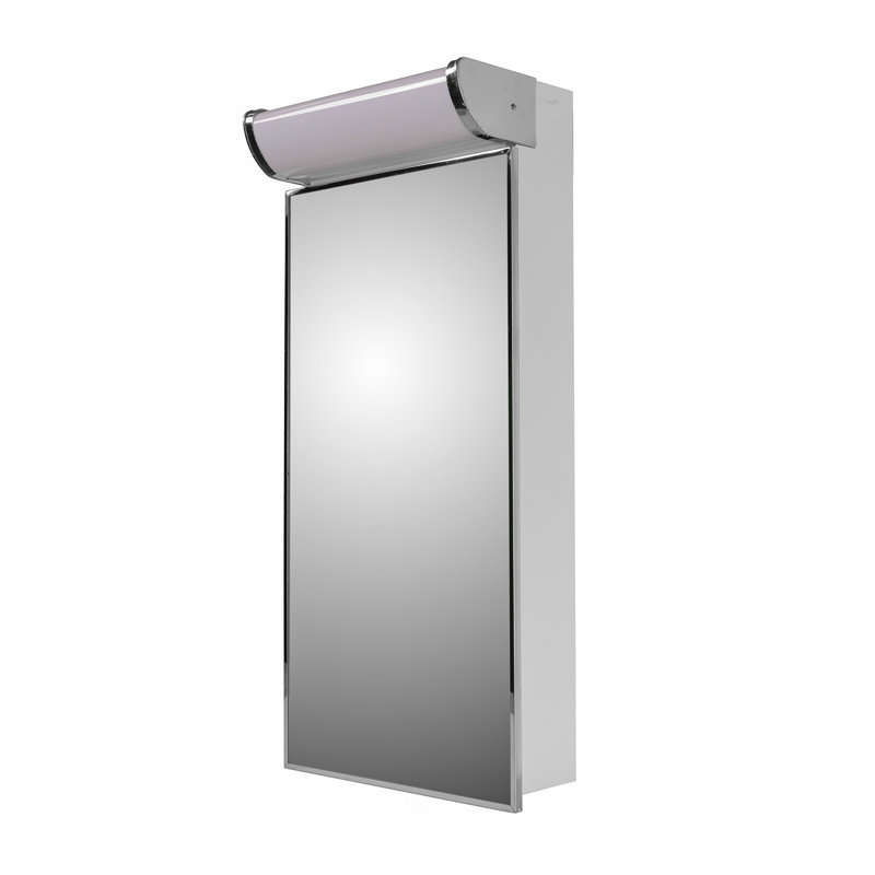 Armoire à pharmacie à 1 porte avec 2 tablettes réglables et éclairage Kellen, 16 po x 33 po
