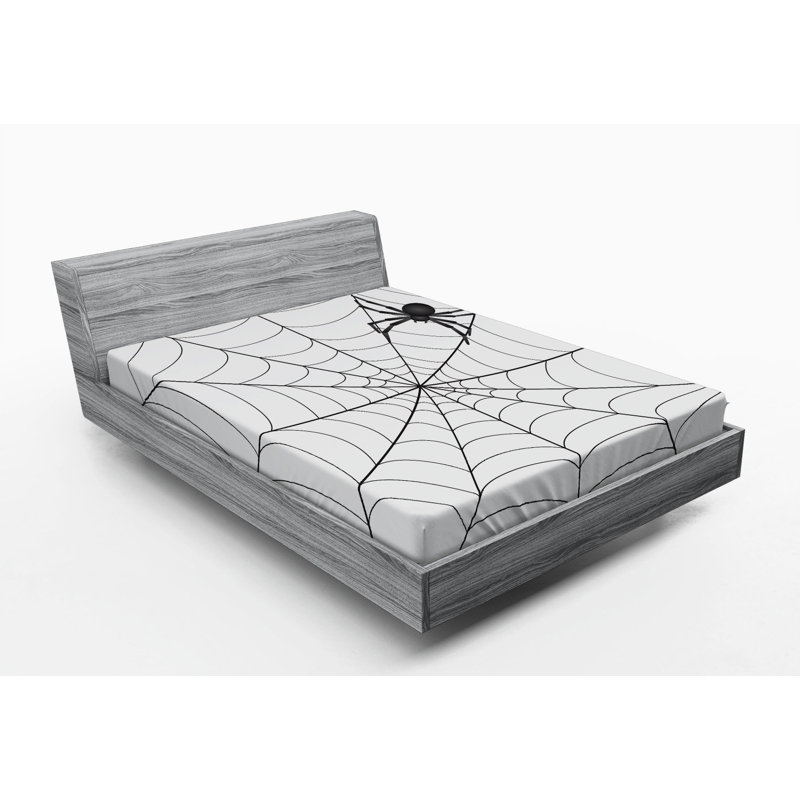 Microfiber Animal Print Fitted Sheet, Queen Fitted Sheet, Spiderweb 2