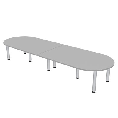 Racetrack Shaped Conference Table w Post Legs