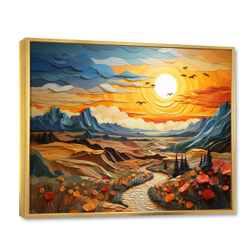 Nevada Canyon Mirage II - impression, H 24 po x l 32 po x P 1 po, Cadre flottant doré