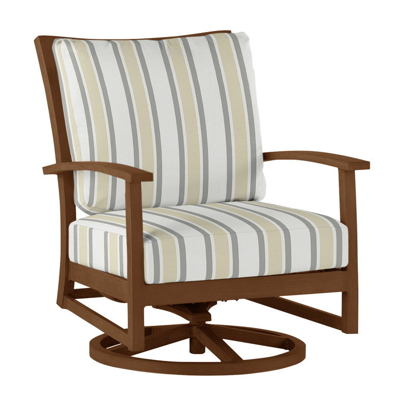 Charleston Patio Lounge Chair with Cushions, Welt + Standard Fill, Charleston Aluminum #60 Oak, Verona Silver
