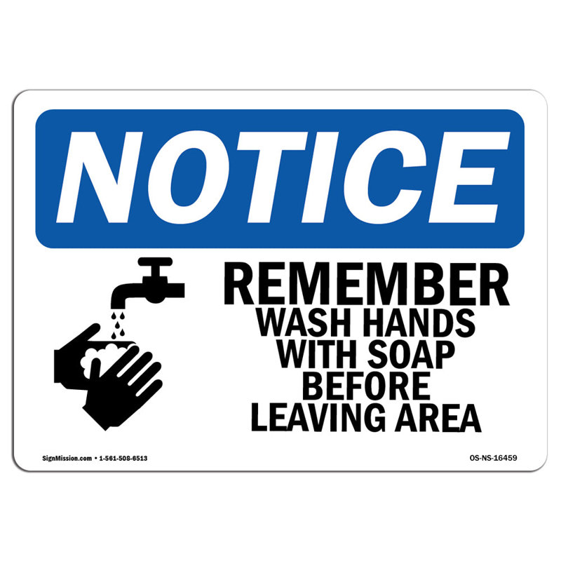 Remember Wash Hands with Soap Sign