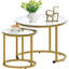 Ensemble de 2 tables basses dorées