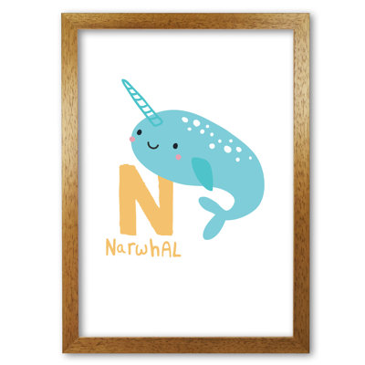 Alphabet Animals, N Is For Narwhal - Print