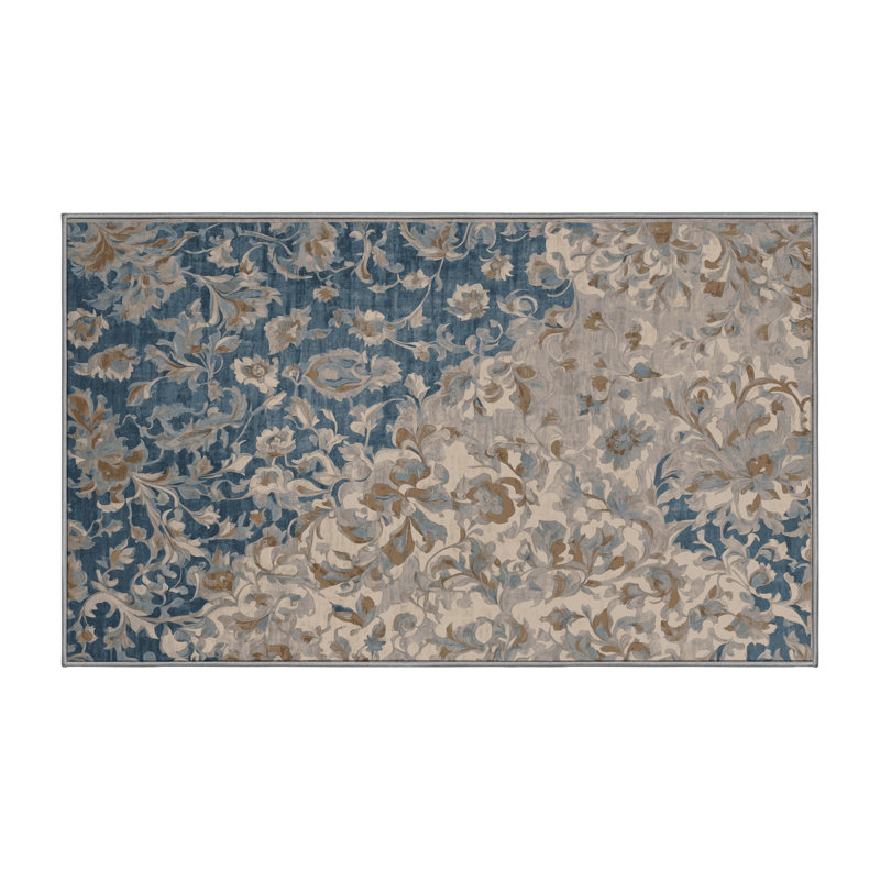 Machine Washable Gray Area Rug, Runner 2' x 5'