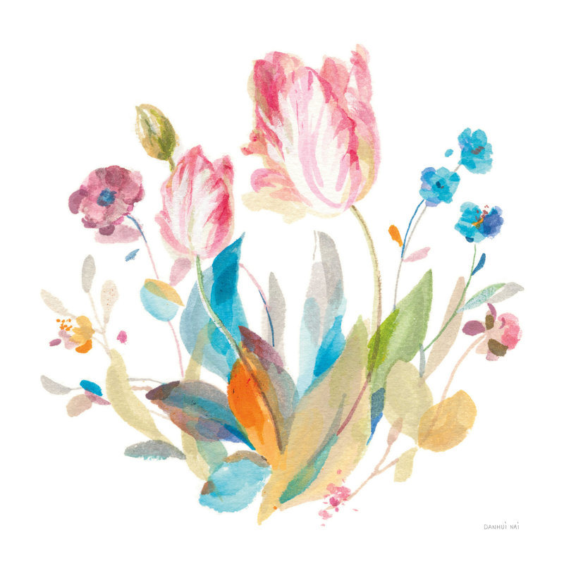 Tulipes printanières II, H 36 po x l 36 po